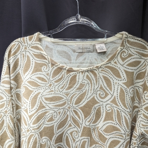 Studio Works Abstract Print Scoop Neck Sweater Sz 3X - Picture 3 of 11
